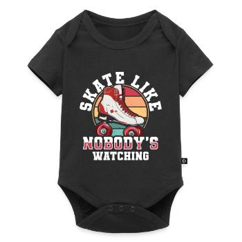 Roller Skates Funny 80s Roller Disco Skating - Baby Premium short-sleeve bodysuit - black - Front