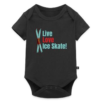 Lebe Die Liebe Zum Schlittschuhlaufen! - Baby Premium Kurzarmbody - Schwarz - Vorne
