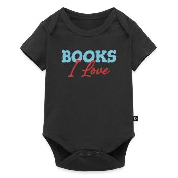 Books I love, bookworm, bookworm, - Baby Premium short-sleeve bodysuit - black - Front
