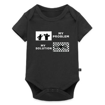 Drone Racing Lover My Problem My Pictogram Dad Mom - Baby Premium Kurzarmbody - Schwarz - Vorne
