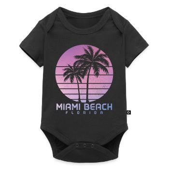 Miami Beach Florida USA Retro Vintage - Baby Premium short-sleeve bodysuit - black - Front