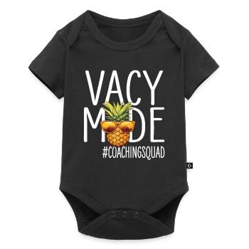 Coaching Urlaub Vacy Modus Coachingsquad - Baby Premium Kurzarmbody - Schwarz - Vorne