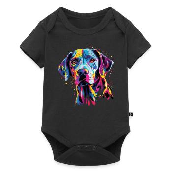 Aquarelle colorée Dalmatien - Body à manches courtes Premium Bébé - noir - Devant
