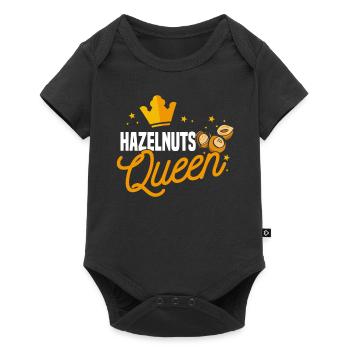 Haselnuss Königin - Baby Premium Kurzarmbody - Schwarz - Vorne