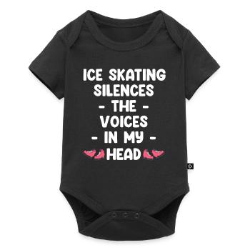 Ice skating gets the voices in my head to - Baby Premium short-sleeve bodysuit - black - Front