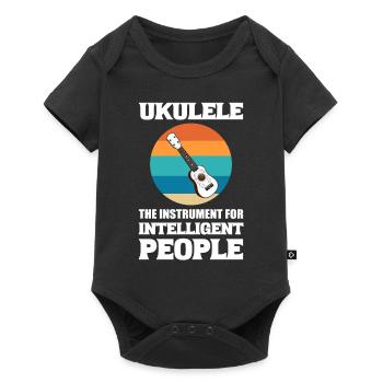 Lustiger Ukelele -Liebhaber Luthier - Baby Premium Kurzarmbody - Schwarz - Vorne