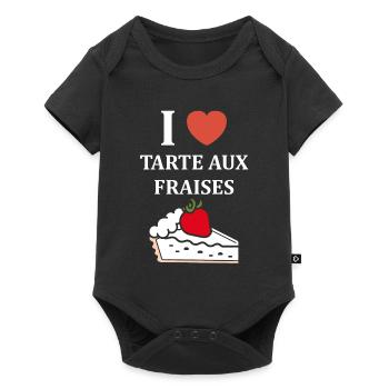 Tarte aux fraises - Body à manches courtes Premium Bébé - noir - Devant