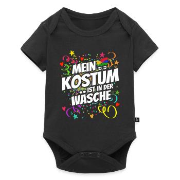 Mein Kostüm ist in der Wäsche - Karneval - Spruch - Baby Premium Kurzarmbody - Schwarz - Vorne