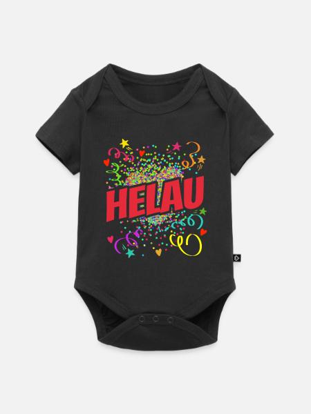 Helau Herz - Fasching - Karneval - Verkleidung - Baby Premium Kurzarmbody - Schwarz