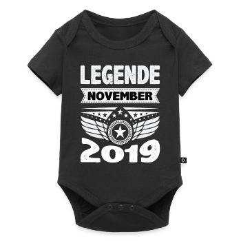 November 2019 Legend for 4 years Man Woman - Baby Premium short-sleeve bodysuit - black - Front