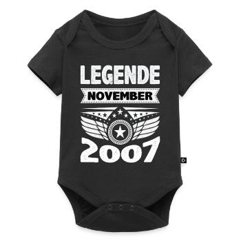 November 2007 Legend for 16 years man woman - Baby Premium short-sleeve bodysuit - black - Front
