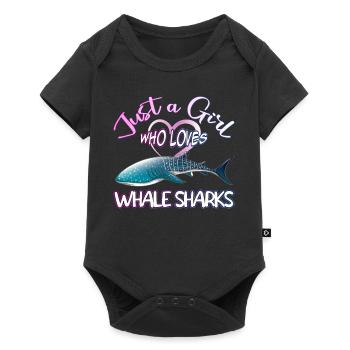 Just a Girl who loves Whale Sharks - Scuba diving - Baby Premium short-sleeve bodysuit - black - Front