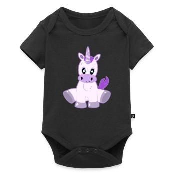 Cute Unicorn - Magic Gaze - Baby Premium short-sleeve bodysuit - black - Front