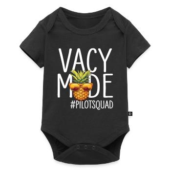 Pilot Urlaub Vacy Modus Pilotsquad - Baby Premium Kurzarmbody - Schwarz - Vorne