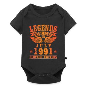Les légendes sont nées en juillet 1991 - Body à manches courtes Premium Bébé - noir - Devant