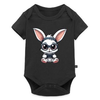 Cute Rabbit Player Gaming Bunny Lover - Baby Premium short-sleeve bodysuit - black - Front