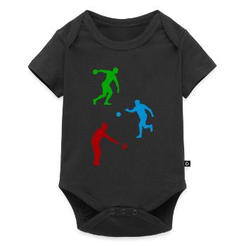 Boccia Silhouettes Joueur de pétanque Silhouettes - Body à manches courtes Premium Bébé - noir - Devant