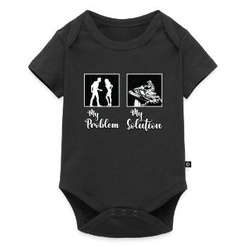Snowmobile Racing My Problem My Pictogram Mom Dad - Baby Premium short-sleeve bodysuit - black - Front