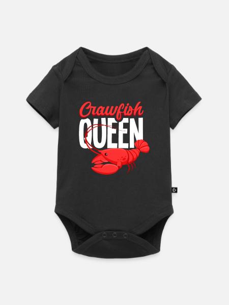 Langusten Queen Krebstier Geschenk - Baby Premium Kurzarmbody - Schwarz