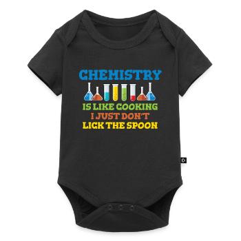 Chemistry is like cooking (just don't lick the spoon) - Baby Premium short-sleeve bodysuit - black - Front
