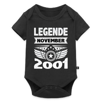 November 2001 Legend for 22 years man woman - Baby Premium short-sleeve bodysuit - black - Front