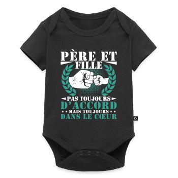 Father and Daughter Father's Day Gift Vintage Humor - Baby Premium short-sleeve bodysuit - black - Front