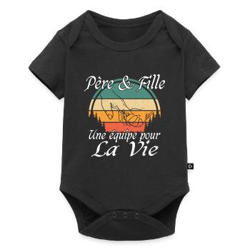Dad Santa Claus Gift Father and Daughter - Baby Premium short-sleeve bodysuit - black - Front
