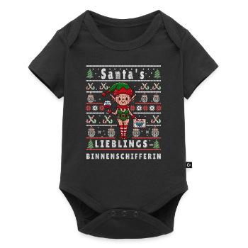 Ugly Christmas SANTA'S FAVORITE BARGE - Baby Premium short-sleeve bodysuit - black - Front
