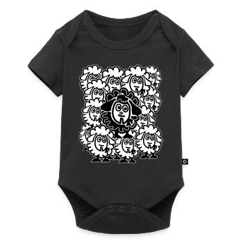 Lots of sheep - Baby Premium short-sleeve bodysuit - black - Front