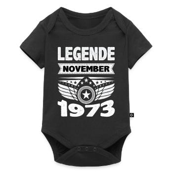 Novembre 1973 Légende depuis 50 ans homme femme - Body à manches courtes Premium Bébé - noir - Devant