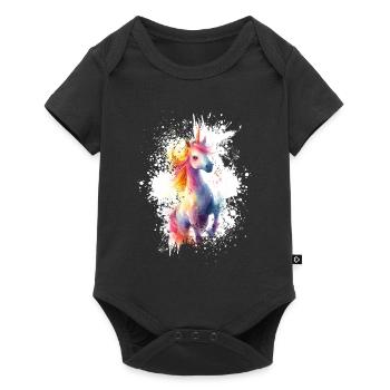Licorne créatures mythiques - Body à manches courtes Premium Bébé - noir - Devant