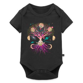 Moon Tree Meditation Meditate Universe Fantasy - Baby Premium short-sleeve bodysuit - black - Front