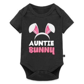 Tante Hase Osterhasenohren Ostern - Baby Premium Kurzarmbody - Schwarz - Vorne