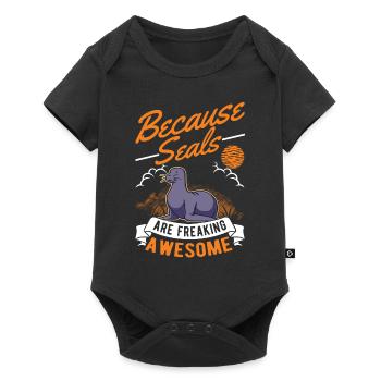 Seal Gift Seal Sea Lion - Baby Premium short-sleeve bodysuit - black - Front