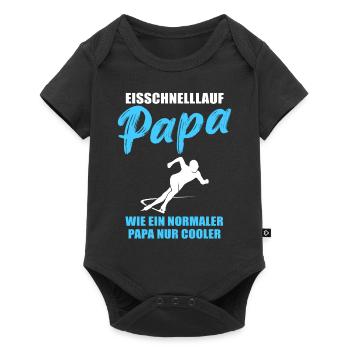 Eisschnelllauf Papa Cool Geschenk - Baby Premium Kurzarmbody - Schwarz - Vorne
