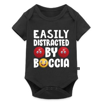 Facilement distrait par le boccia - Joueur de pétanque Bo - Body à manches courtes Premium Bébé - noir - Devant