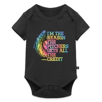 Receveur Softball amant Bat Ball - Body à manches courtes Premium Bébé - noir - Devant