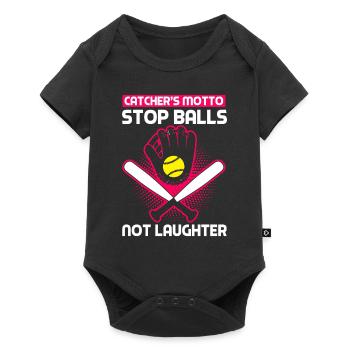 Receveur Softball amant Bat Ball - Body à manches courtes Premium Bébé - noir - Devant
