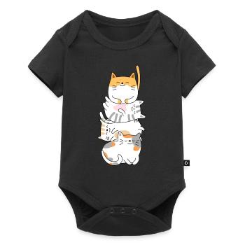Cat Cute Kitty Stack Cats Anime Kawaii - Baby Premium short-sleeve bodysuit - black - Front