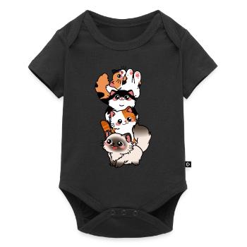 Cat Cute Kitty Stack Cats Anime Kawaii - Baby Premium short-sleeve bodysuit - black - Front