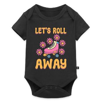 Coole Rollschuhe Eisbahn - Baby Premium Kurzarmbody - Schwarz - Vorne