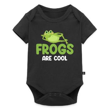 Les grenouilles sont des amateurs de grenouilles cool, - Body à manches courtes Premium Bébé - noir - Devant