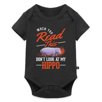 Hippo Lover Hippo Hippo Hippo - Baby Premium short-sleeve bodysuit - black - Front