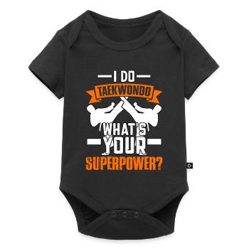 Je fais du taekwondo, quel est ton superpouvoir ? - Body à manches courtes Premium Bébé - noir - Devant