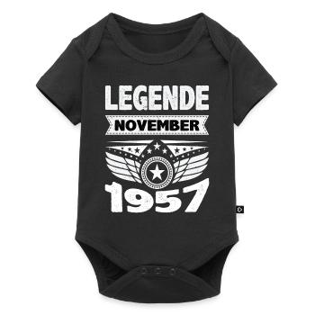 Novembre 1957 Légende depuis 66 ans Homme Femme - Body à manches courtes Premium Bébé - noir - Devant