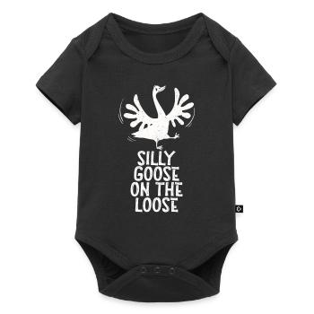 The stupid goose on the loose - Baby Premium short-sleeve bodysuit - black - Front