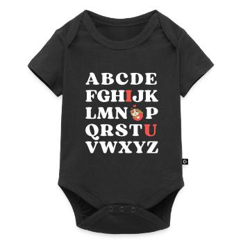 ABC Je t’aime Enfants Cochon d’Inde Saint-Valentin - Body à manches courtes Premium Bébé - noir - Devant