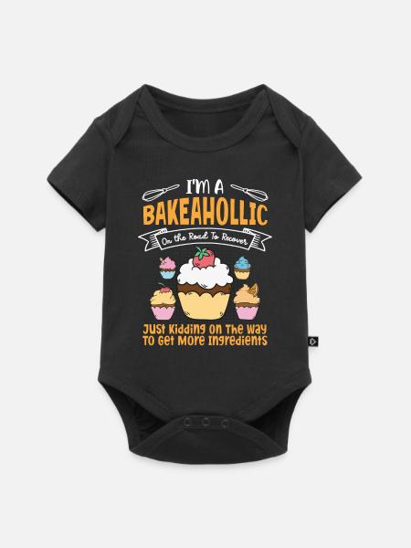 Bäcker Bäckerein Backwaren Backen Geschenk - Baby Premium Kurzarmbody - Schwarz