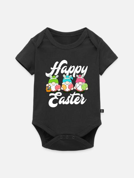 Frohe Ostern - Baby Premium Kurzarmbody - Schwarz