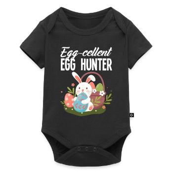 Wonderful Eggs Hunter Easter Bunny Easter - Baby Premium short-sleeve bodysuit - black - Front